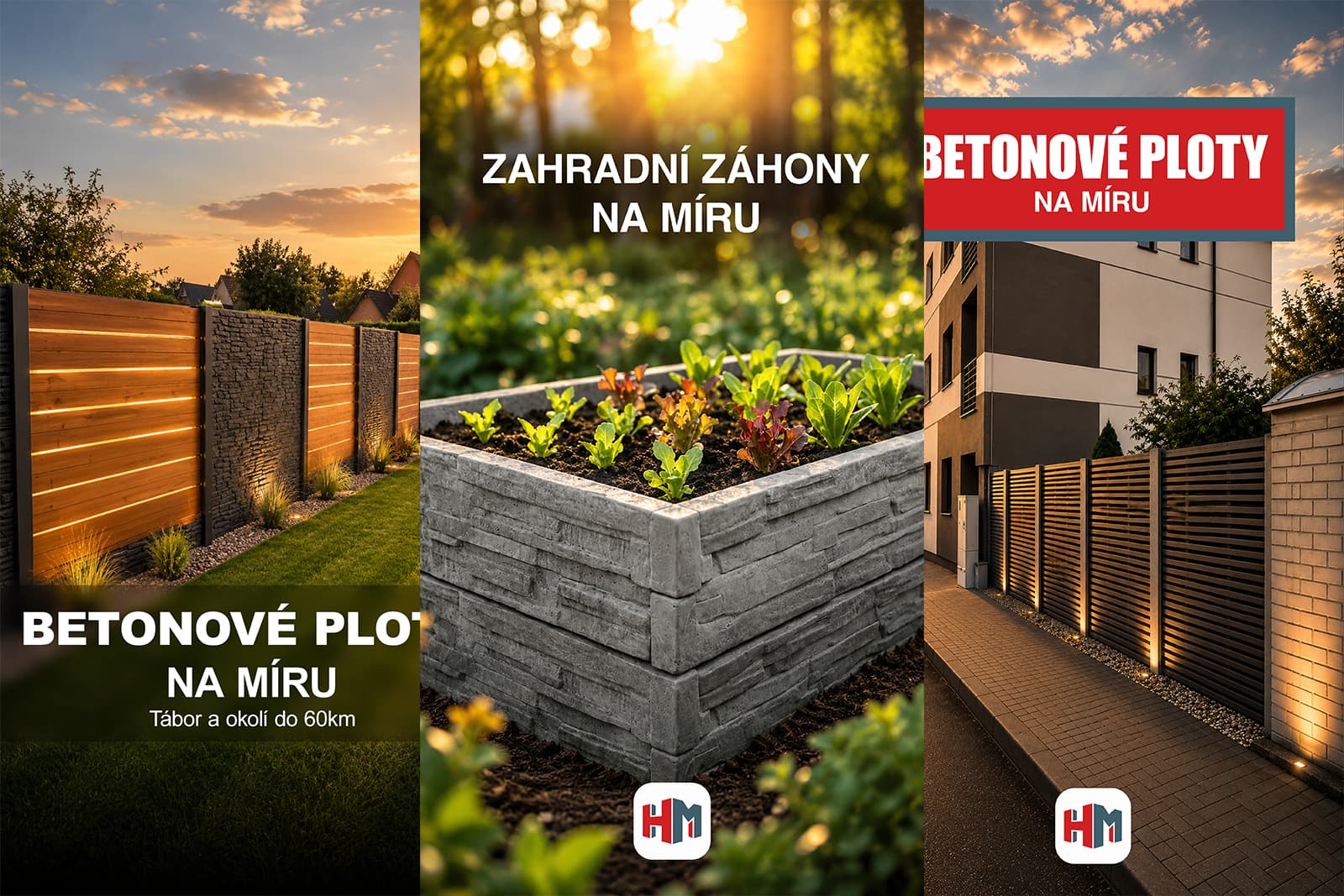 HM Design — kreativa kampaně Betonové ploty na míru